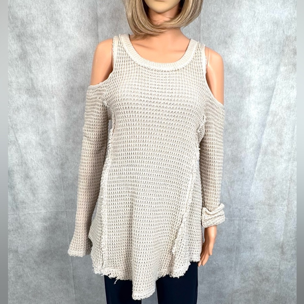 Saks Fifth Avenue Cream Off-the-Shoulder Cotton Knit Sweater